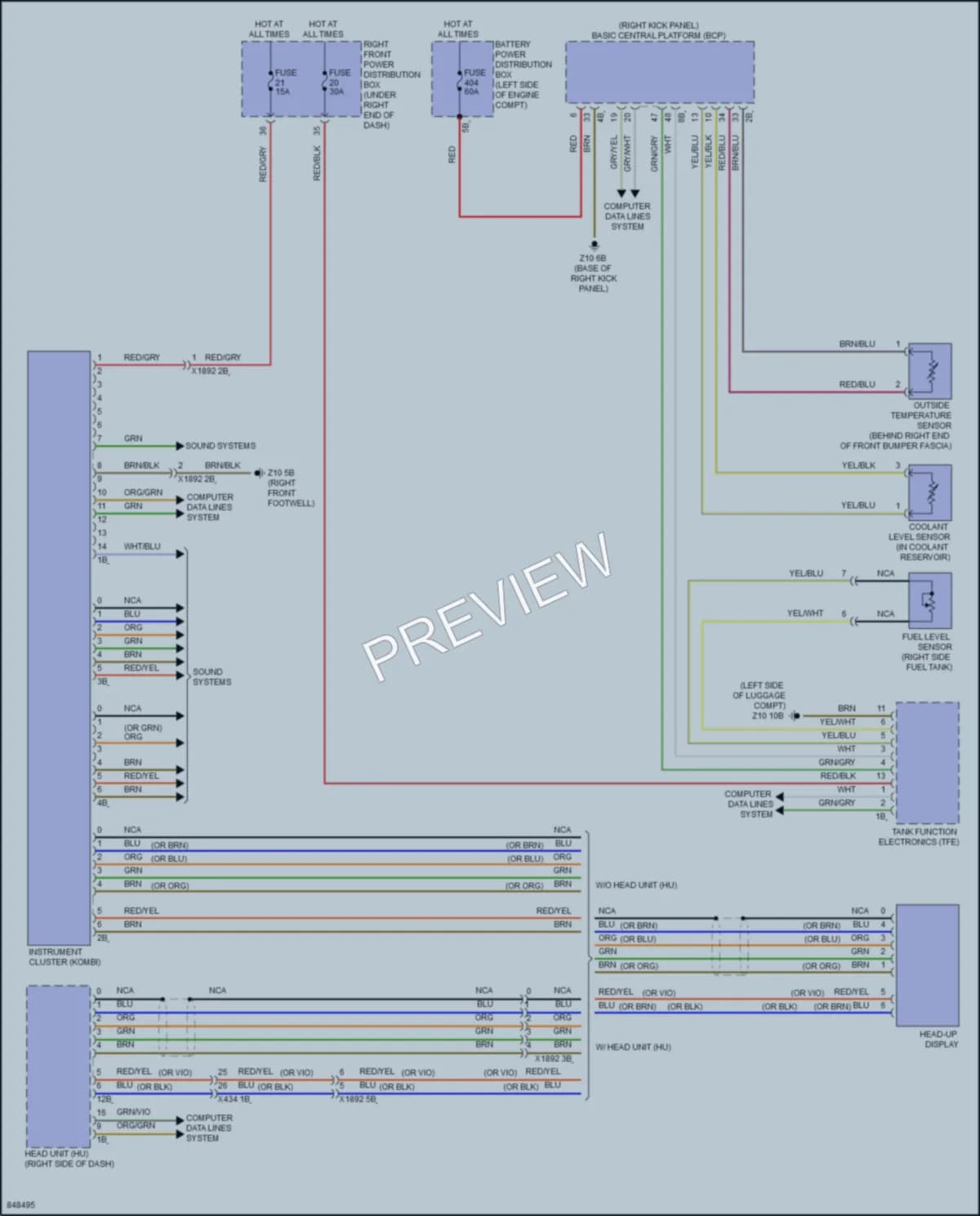 2023 BMW X1SAV Instrument Cluster wiring diagram preview