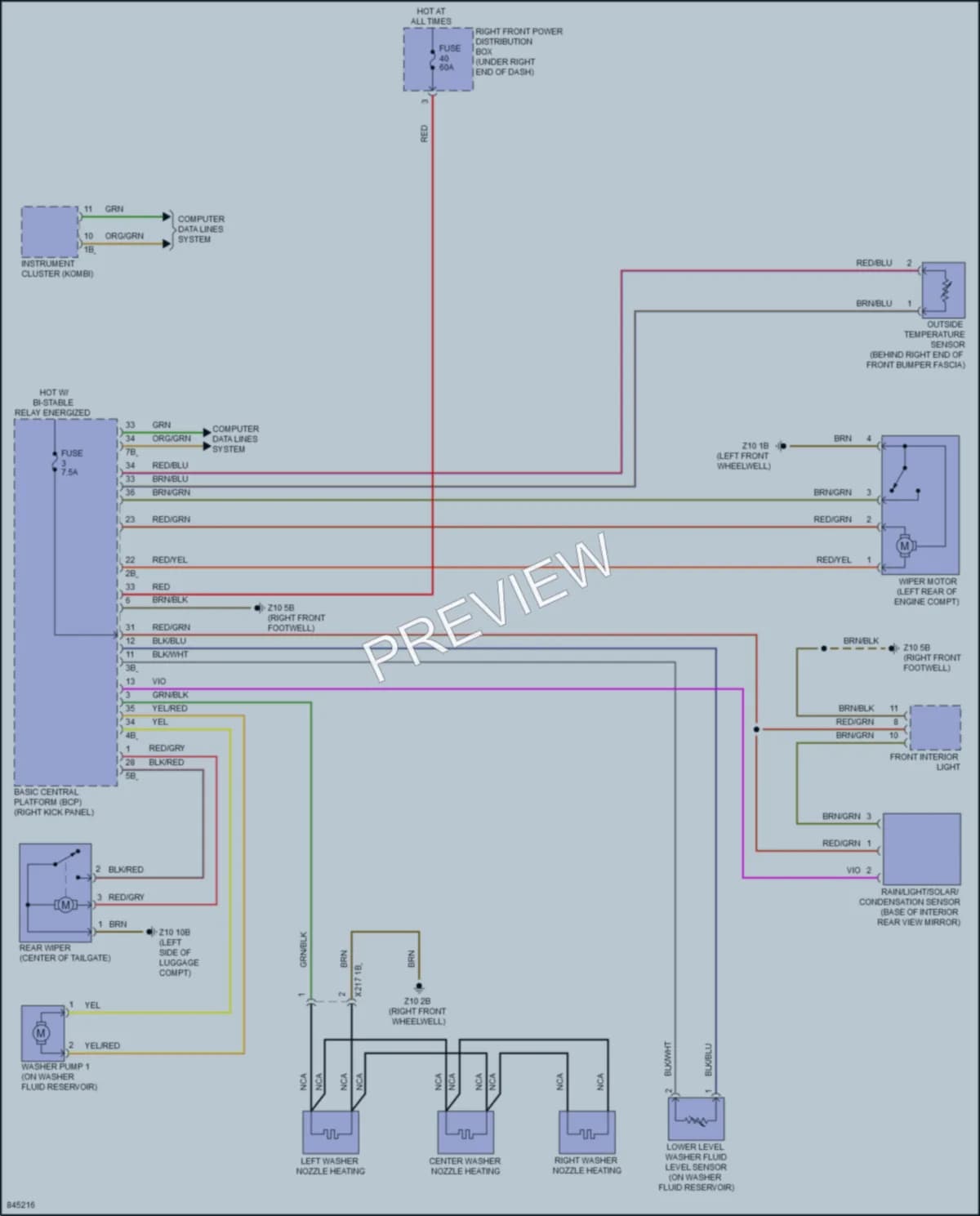 2023 BMW X1SAV Wiper Washer wiring diagram preview