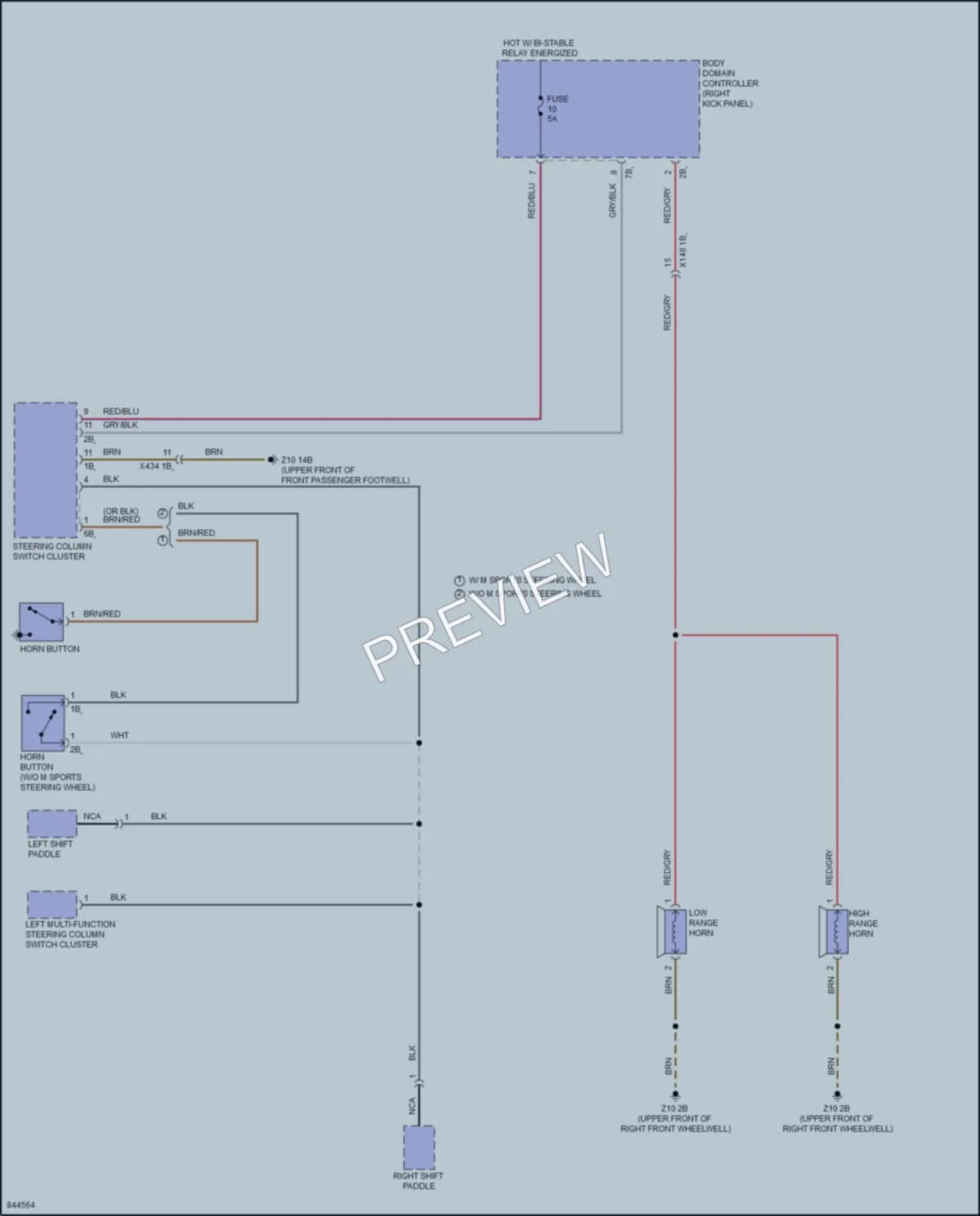 2023 BMW X3 Horn wiring diagram preview