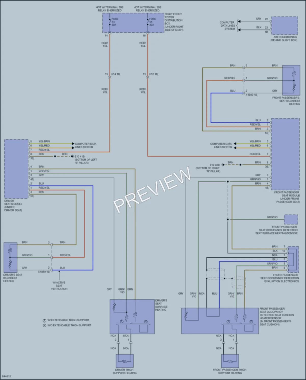 2023 BMW X3 Power Seats wiring diagram preview