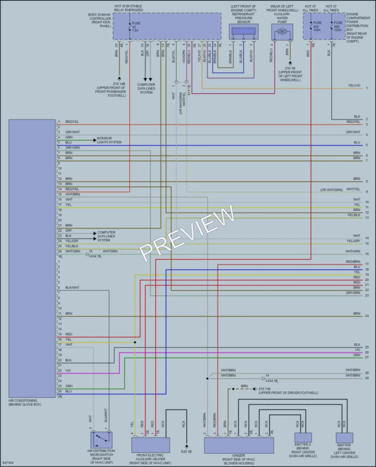 2023 BMW X3M Air Conditioning wiring diagram preview