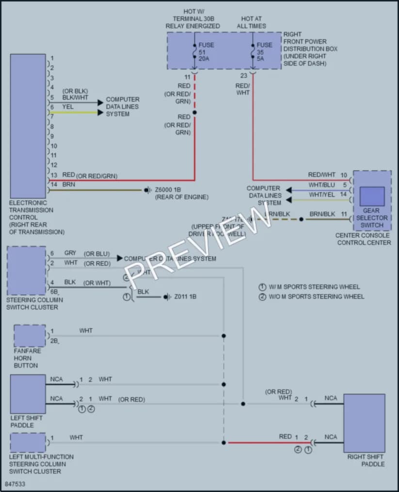 2023 BMW X3M Transmission wiring diagram preview