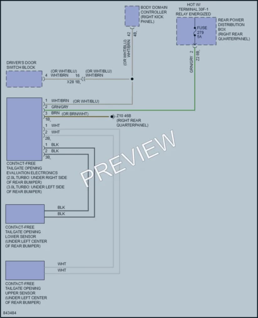 2023 BMW X3M Trunk Tailgate Fuel Door wiring diagram preview