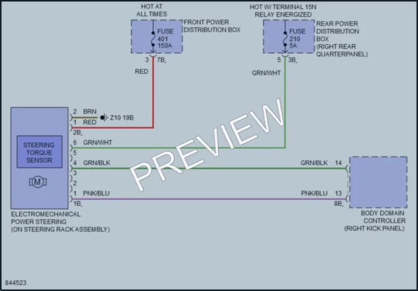 2023 BMW X4 Electronic Power Steering wiring diagram preview