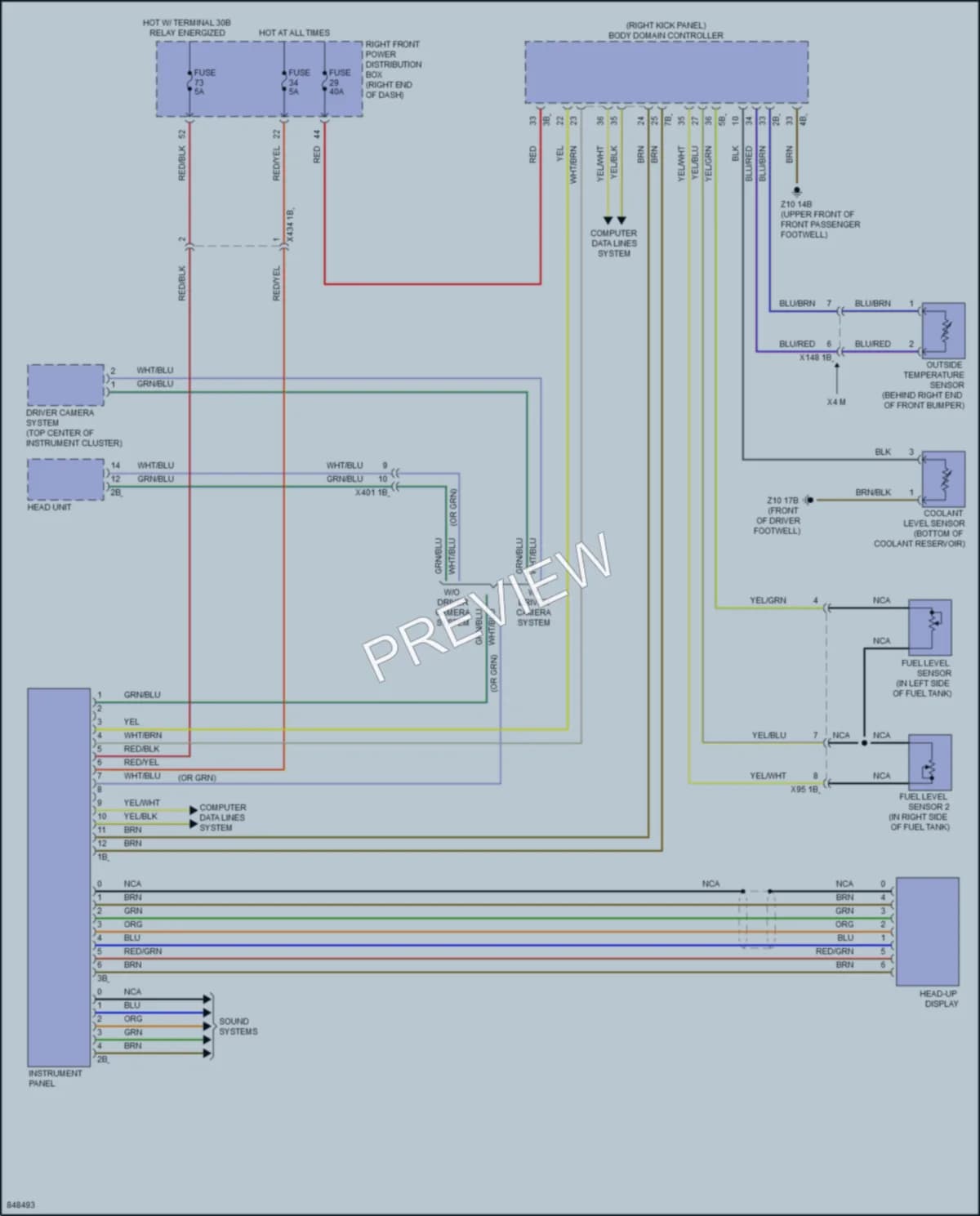 2023 BMW X4 Instrument Cluster wiring diagram preview