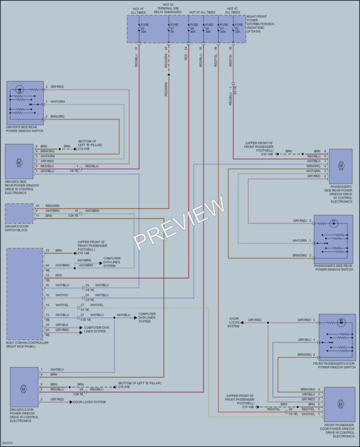 2023 BMW X4 Power Windows wiring diagram preview