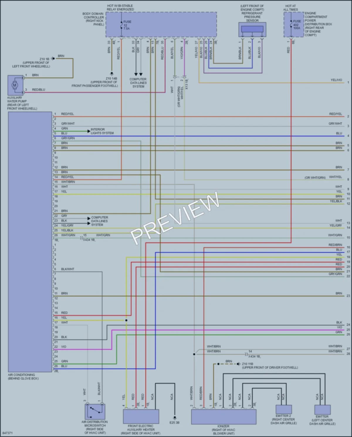 2023 BMW X4M Air Conditioning wiring diagram preview