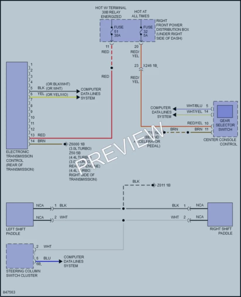 2023 BMW X5M Transmission wiring diagram preview