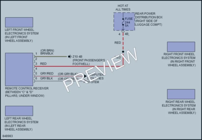 2023 BMW X5M Warning Systems wiring diagram preview