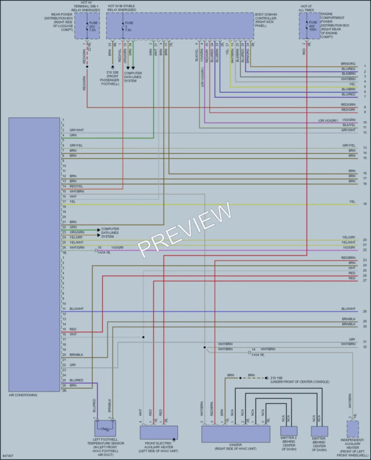 2023 BMW X6 Air Conditioning wiring diagram preview