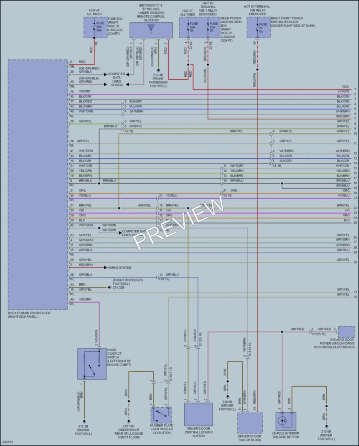 2023 BMW X6 Power Door Locks wiring diagram preview
