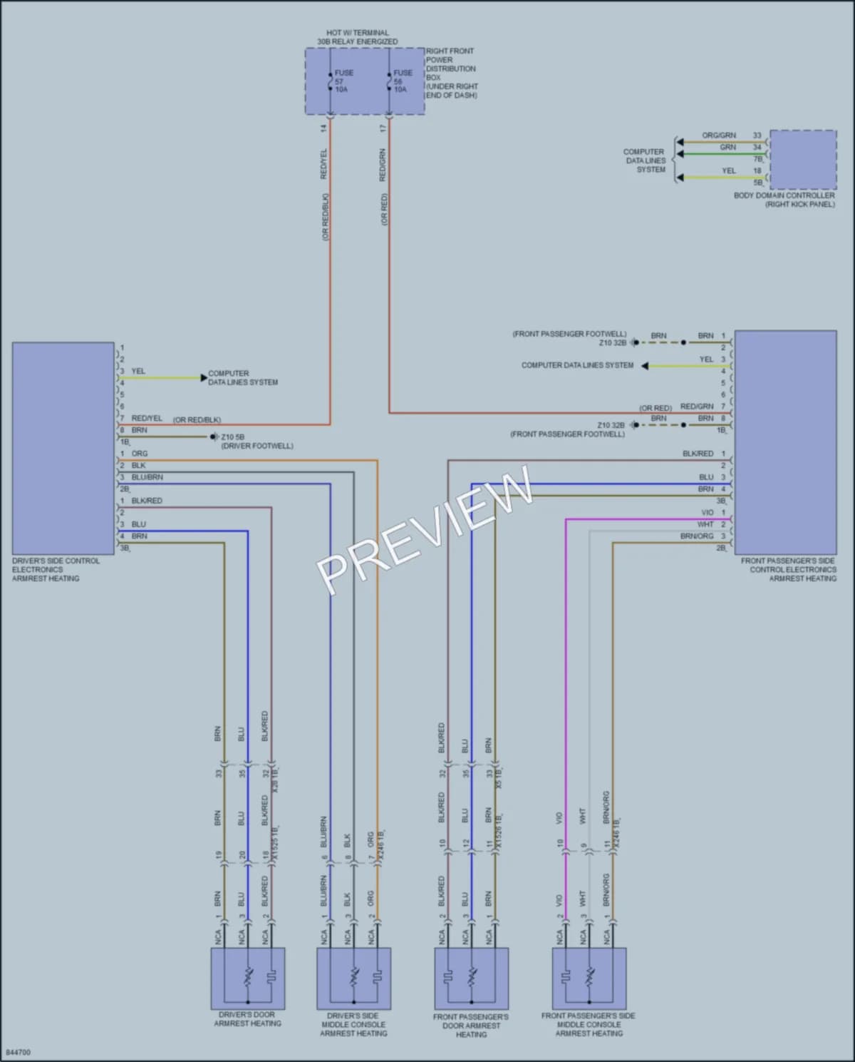 2023 BMW X6M Power Seats wiring diagram preview