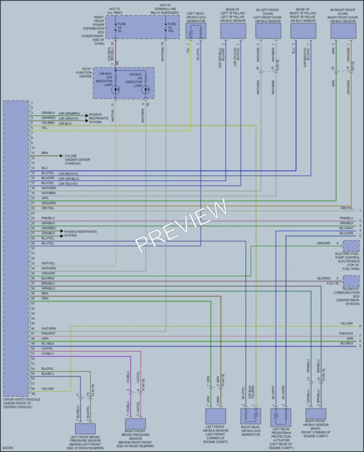 2023 BMW X6M Supplemental Restraints wiring diagram preview