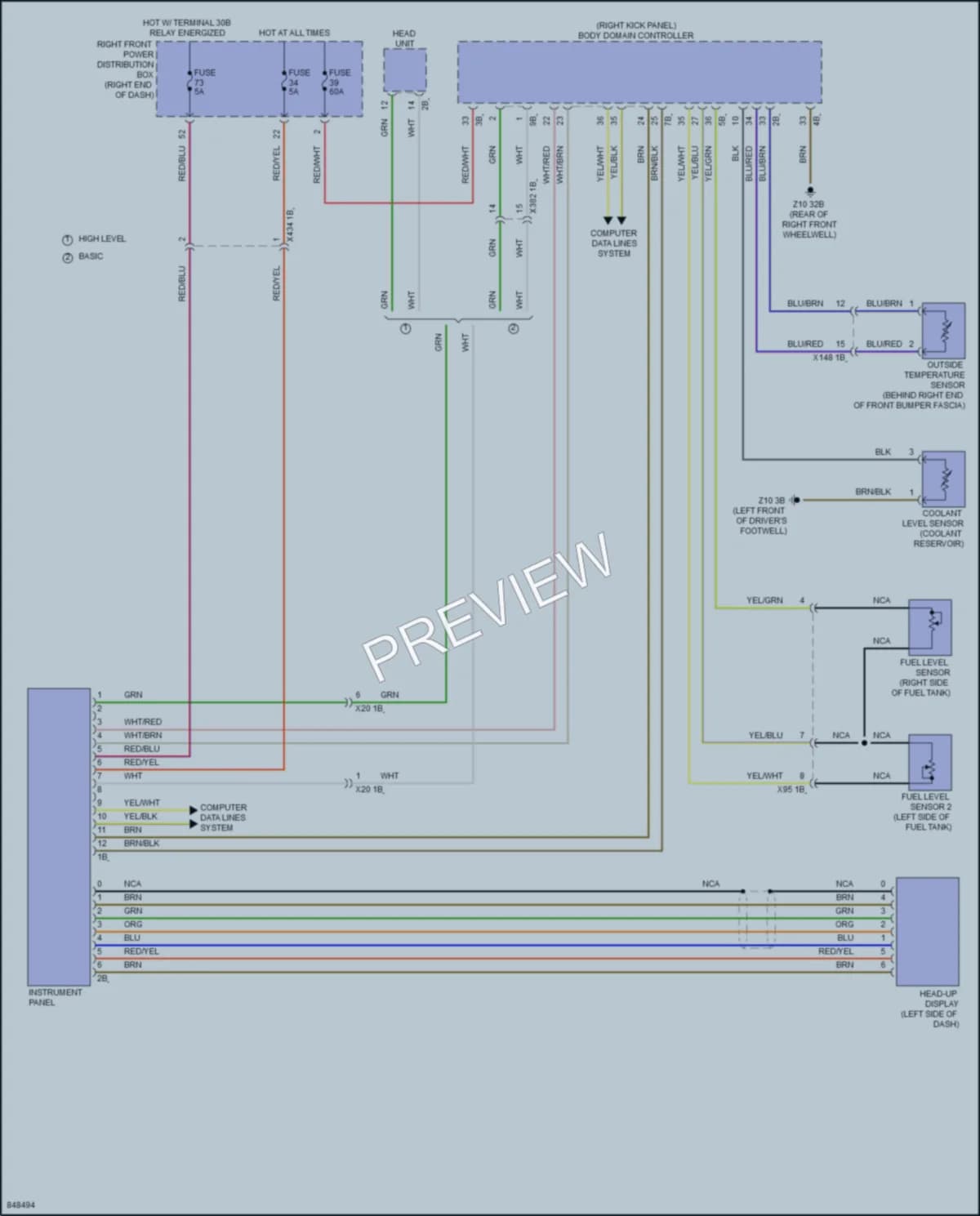 2023 BMW Z4 Instrument Cluster wiring diagram preview