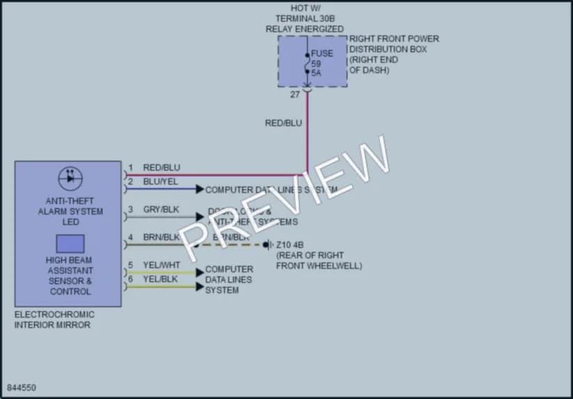 2023 BMW Z4 Power Mirrors wiring diagram preview