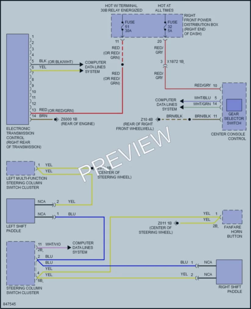 2023 BMW Z4 Transmission wiring diagram preview