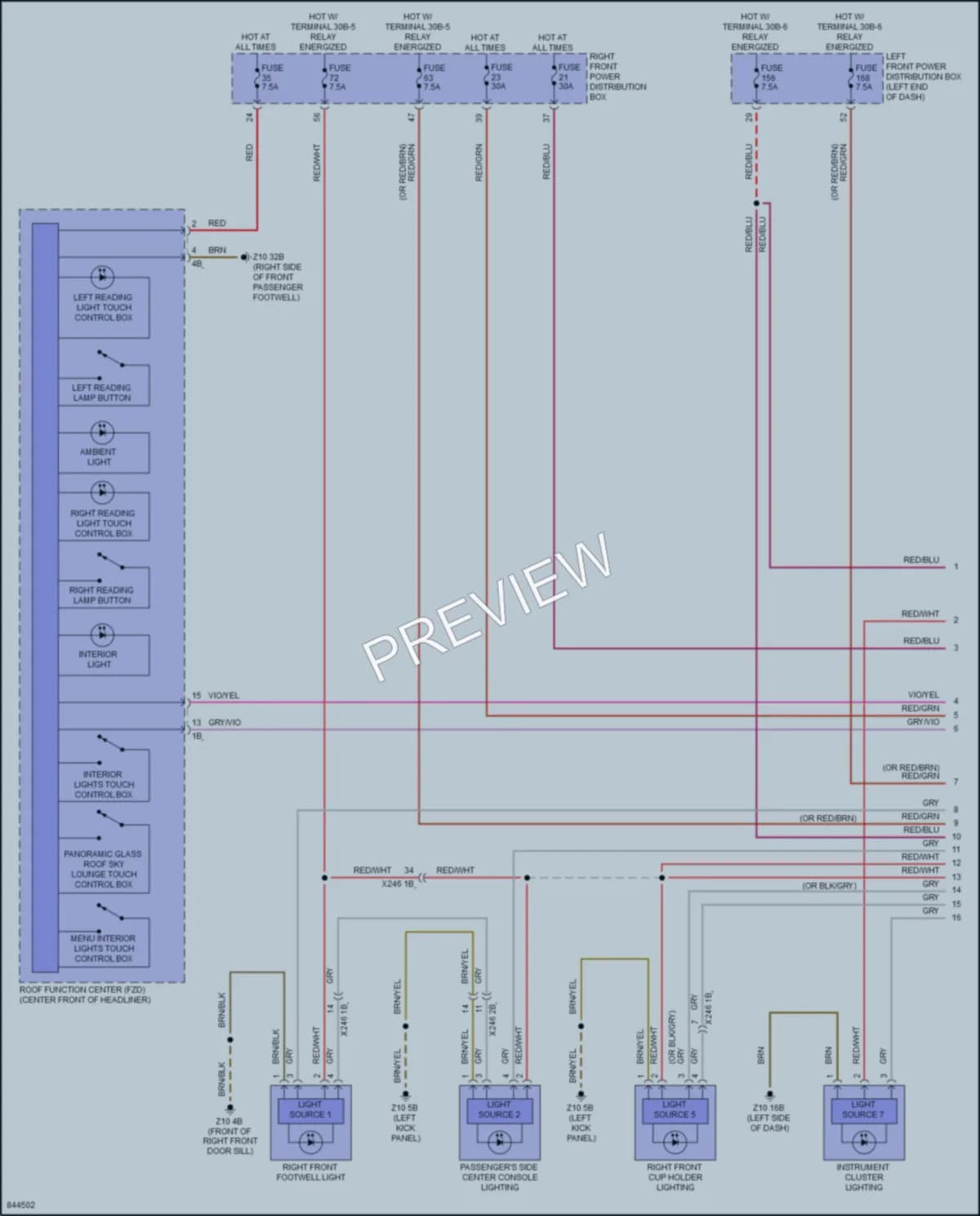 2023 BMW i7 Interior Lights wiring diagram preview