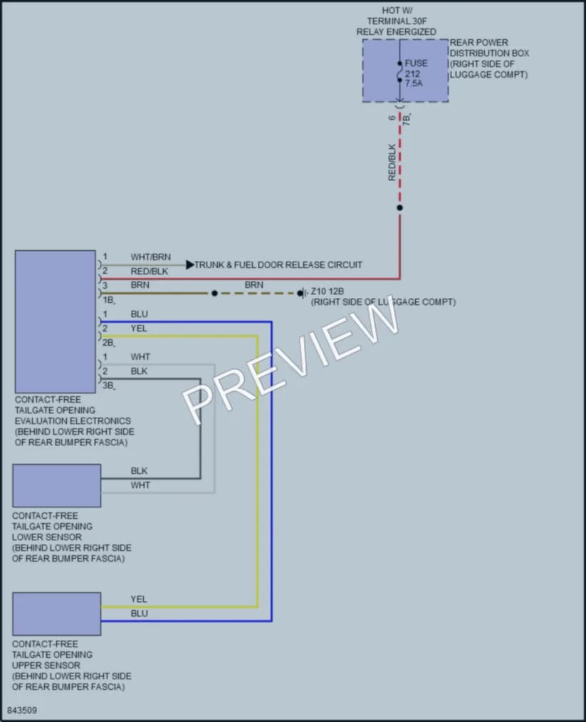 2023 BMW i7 Trunk Tailgate Fuel Door wiring diagram preview
