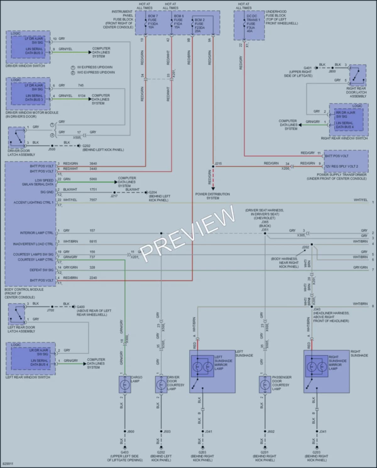 2023 Buick Enclave Interior Lights wiring diagram preview