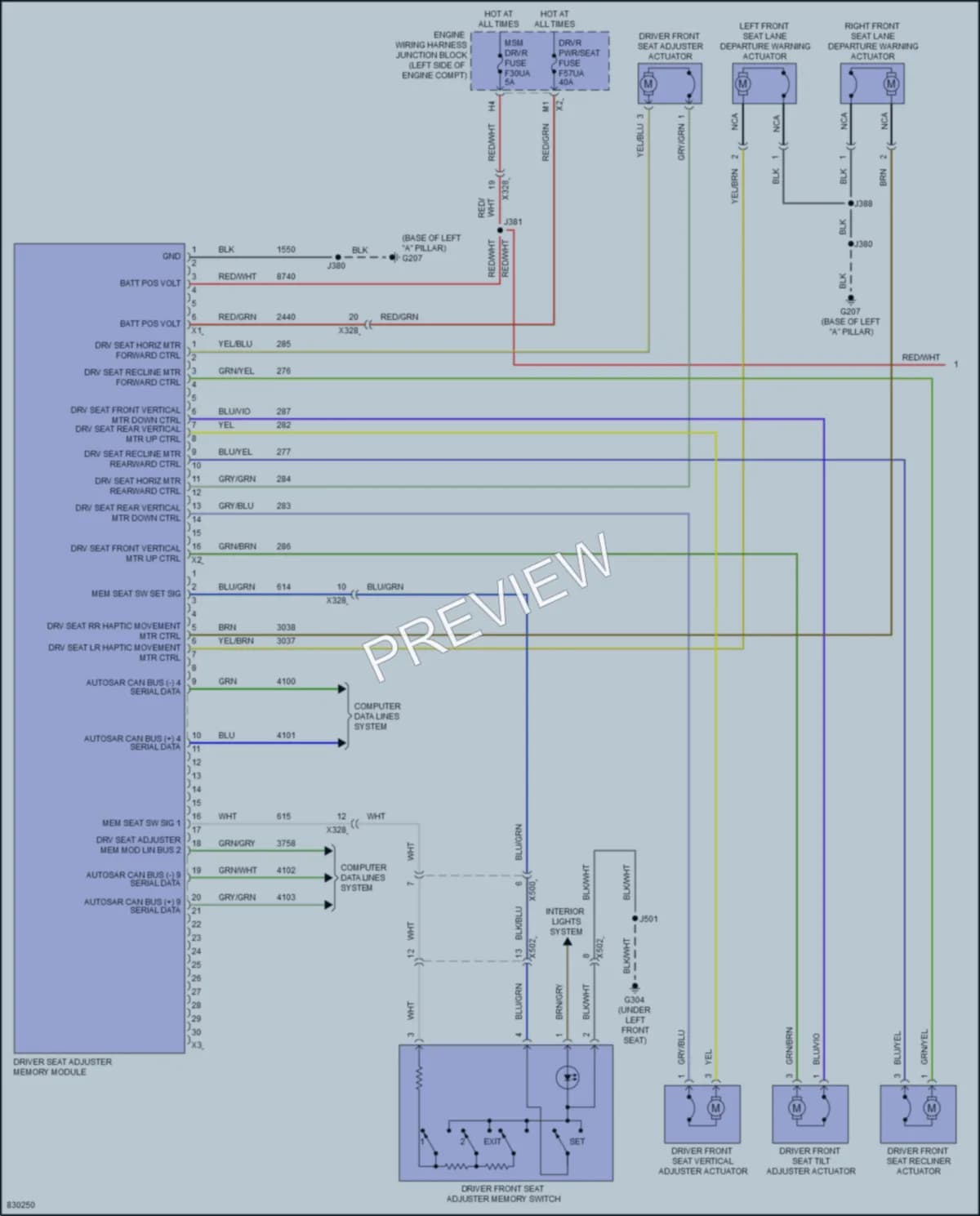 2023 Buick Envision Memory Systems wiring diagram preview