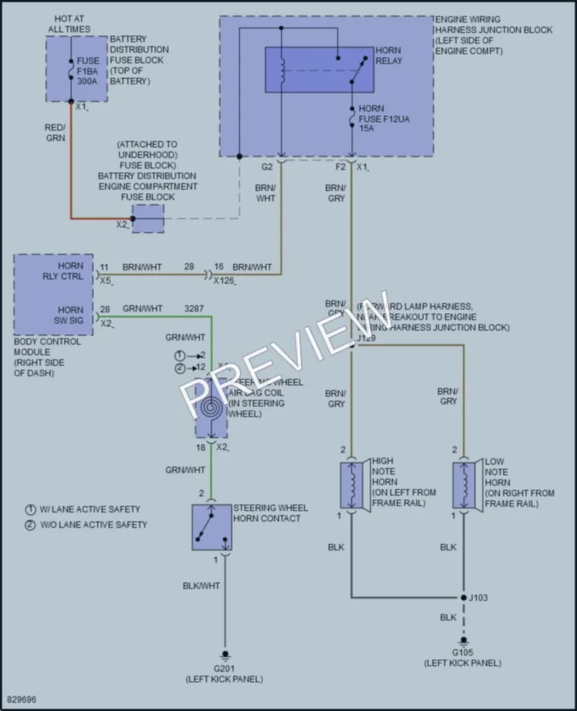 2023 Cadillac CT4 Horn wiring diagram preview