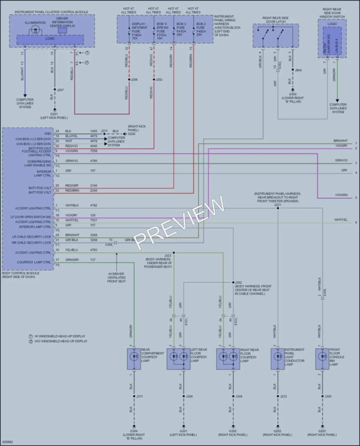 2023 Cadillac CT4 Interior Lights wiring diagram preview