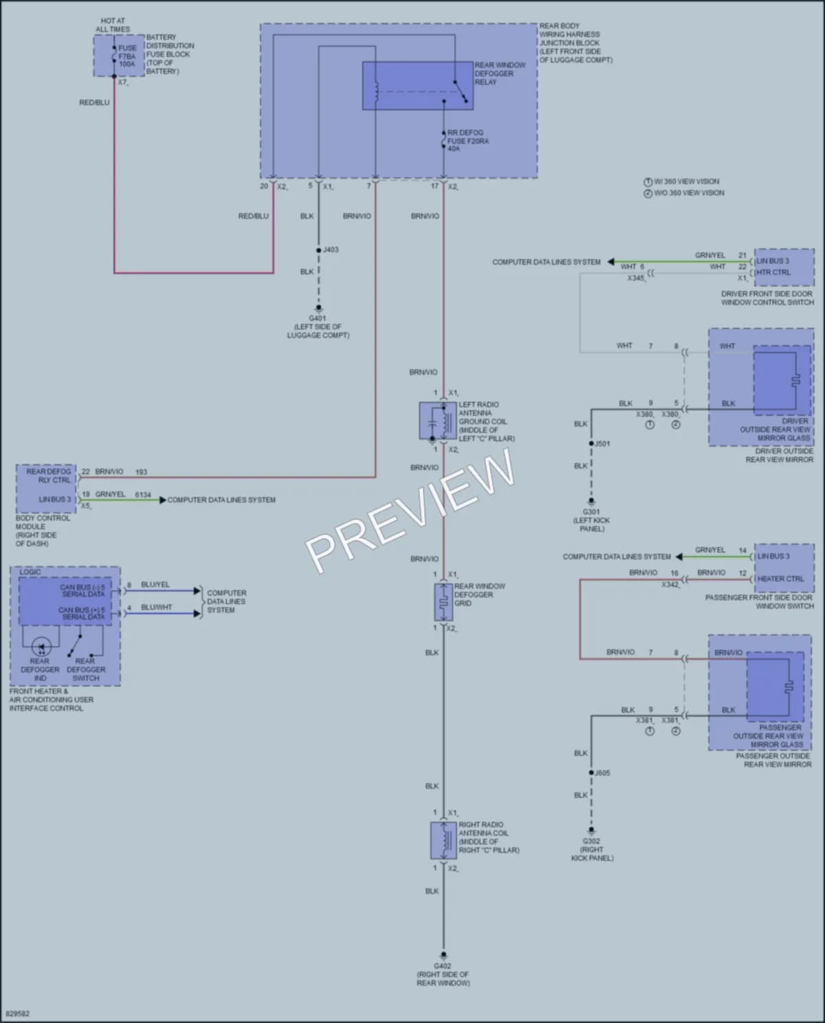 2023 Cadillac CT4V Defoggers wiring diagram preview