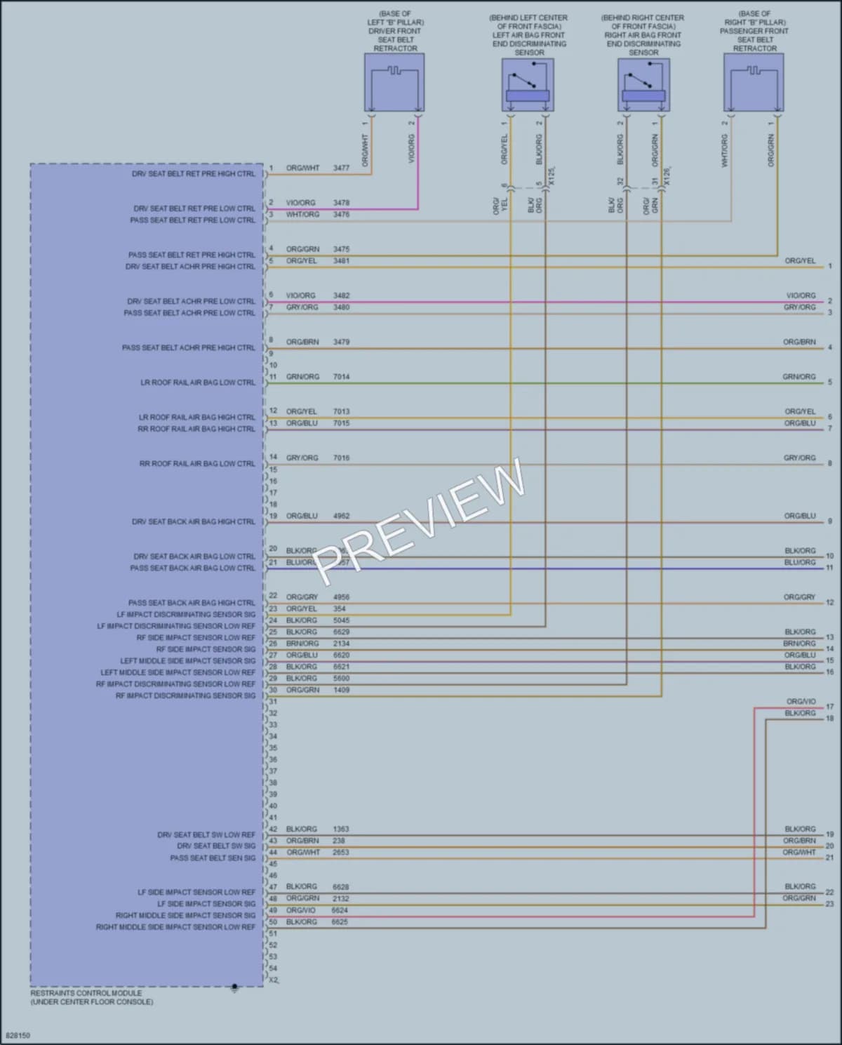 2023 Cadillac CT4V Supplemental Restraints wiring diagram preview