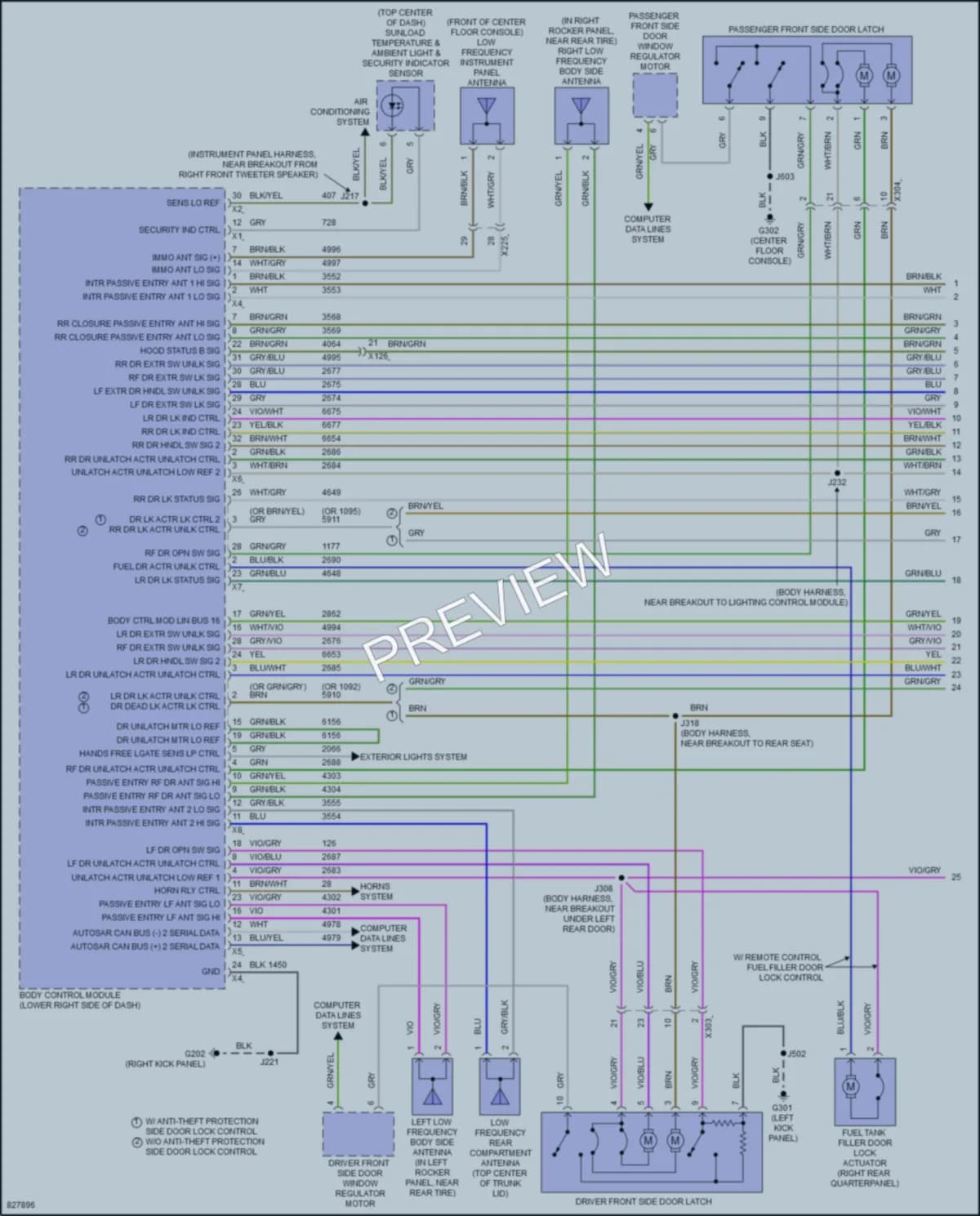 2023 Cadillac CT5 Power Door Locks wiring diagram preview