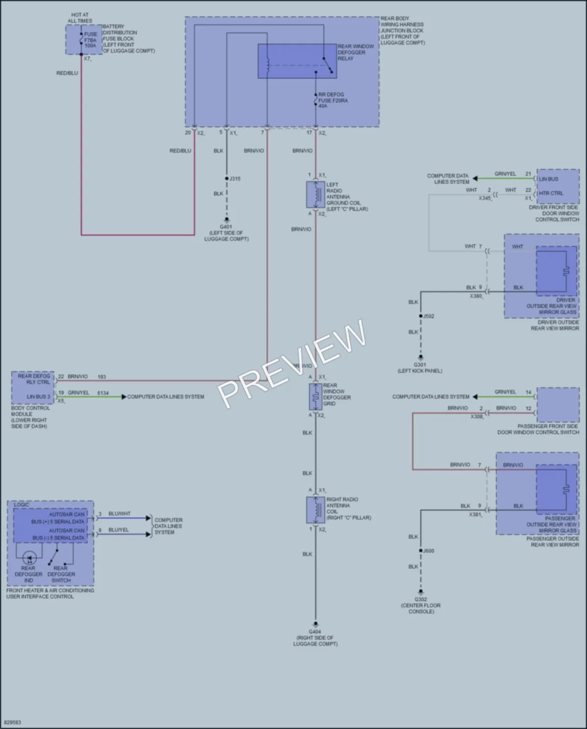 2023 Cadillac CT5V Defoggers wiring diagram preview