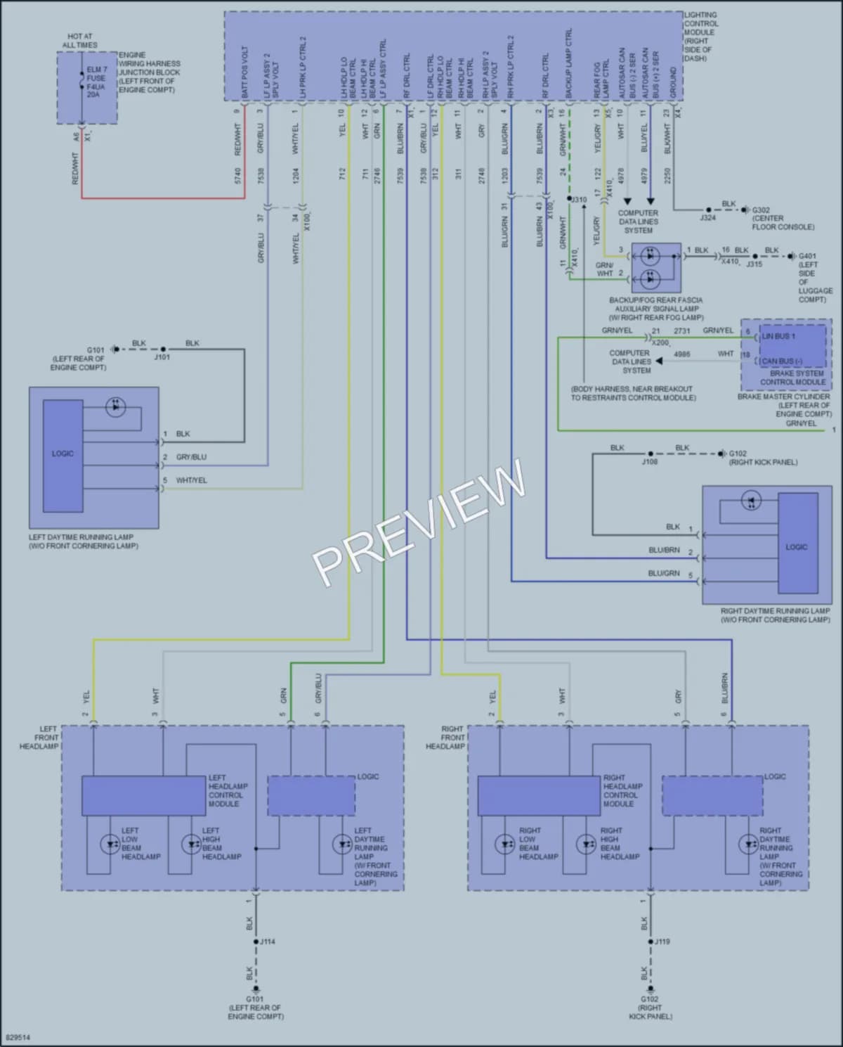 2023 Cadillac CT5V Headlights wiring diagram preview