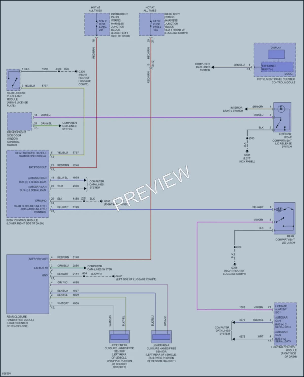 2023 Cadillac CT5V Trunk Tailgate Fuel Door wiring diagram preview