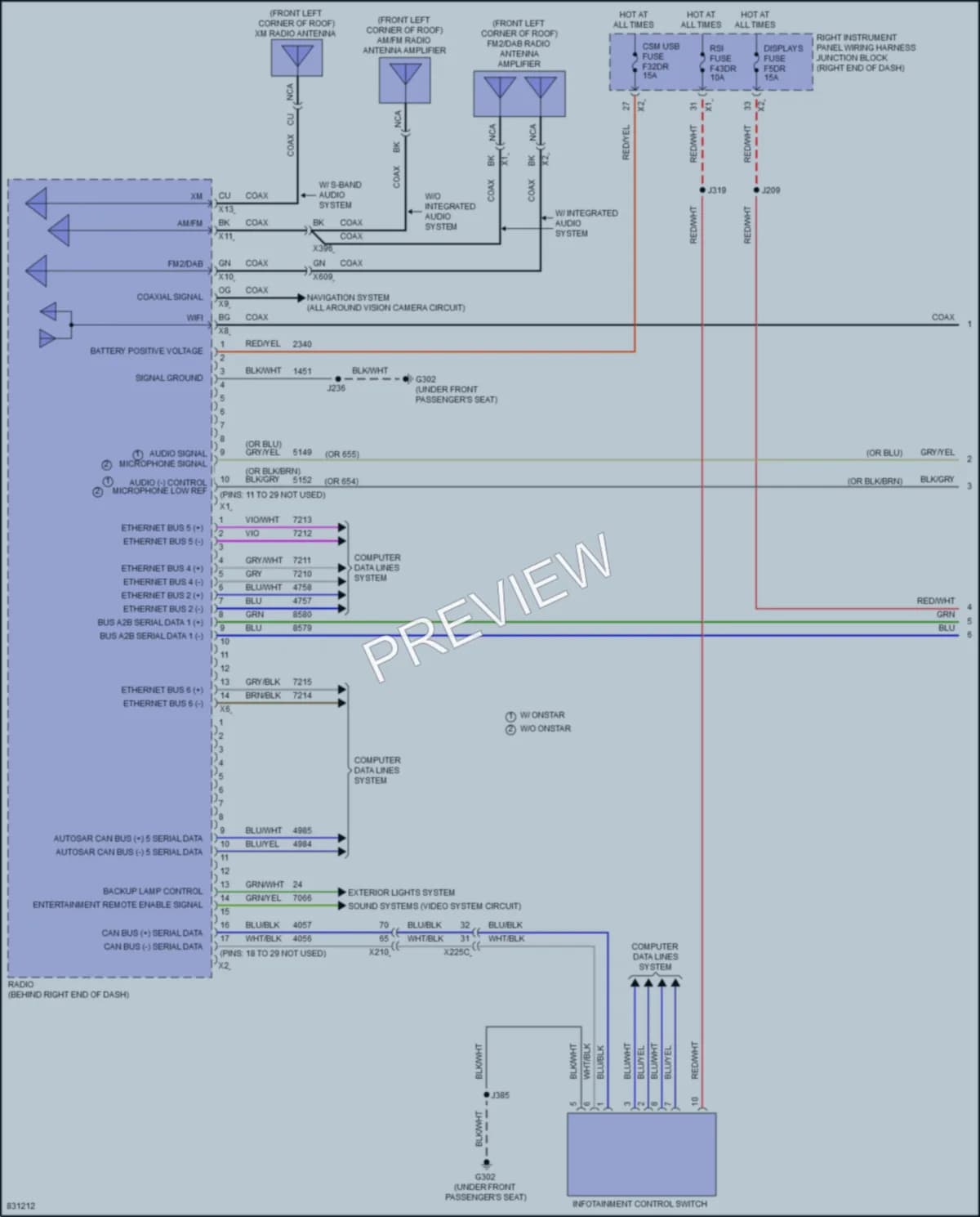 2023 Cadillac Escalade Radio wiring diagram preview