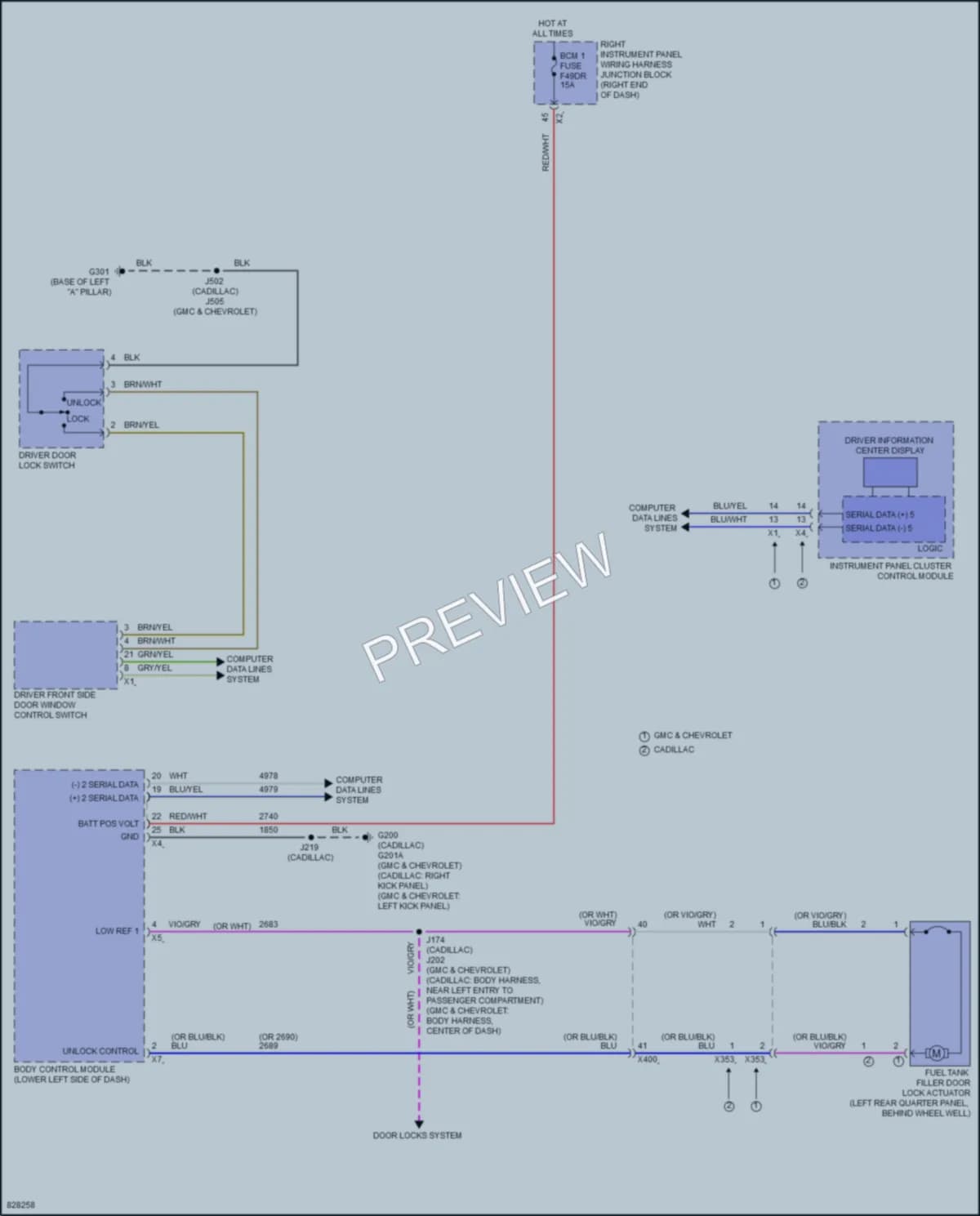 2023 Cadillac Escalade Trunk Tailgate Fuel Door wiring diagram preview