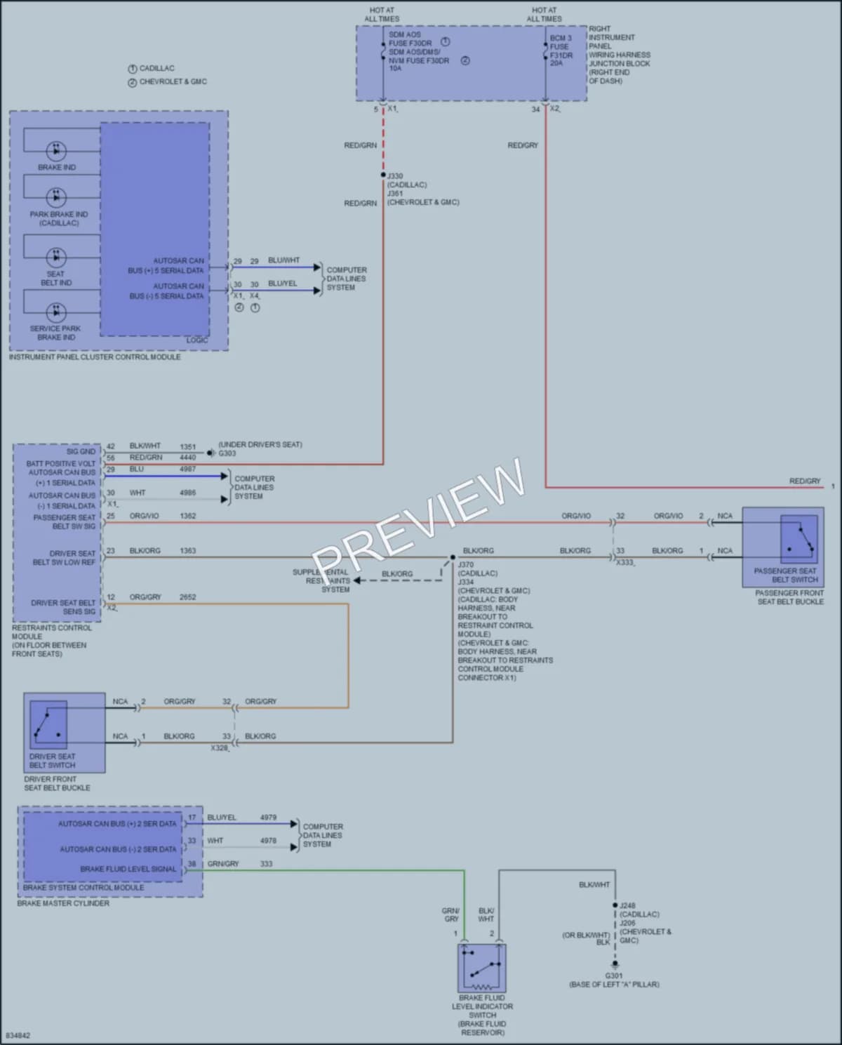 2023 Cadillac Escalade Warning Systems wiring diagram preview