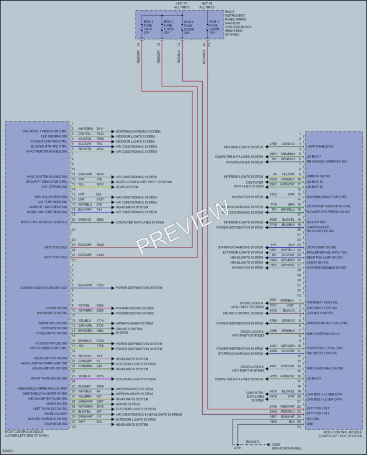 2023 Cadillac EscaladeESVV Body Control Modules wiring diagram preview