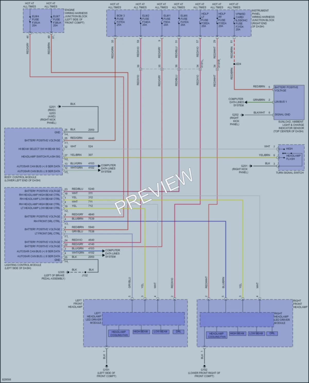 2023 Cadillac Lyriq Headlights wiring diagram preview