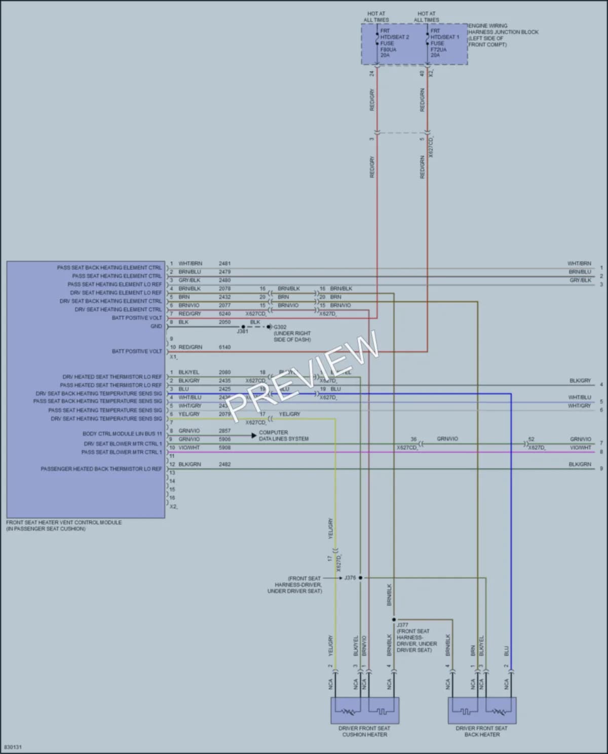 2023 Cadillac Lyriq Power Seats wiring diagram preview