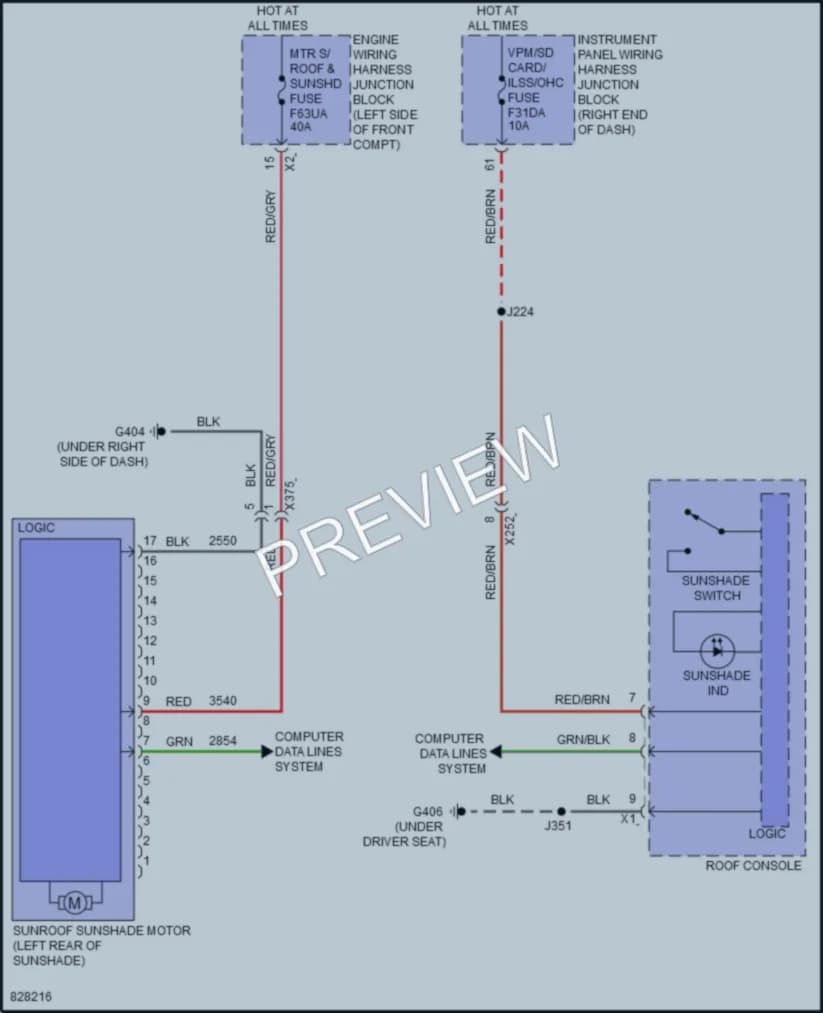 2023 Cadillac Lyriq Power Top Sunroof wiring diagram preview