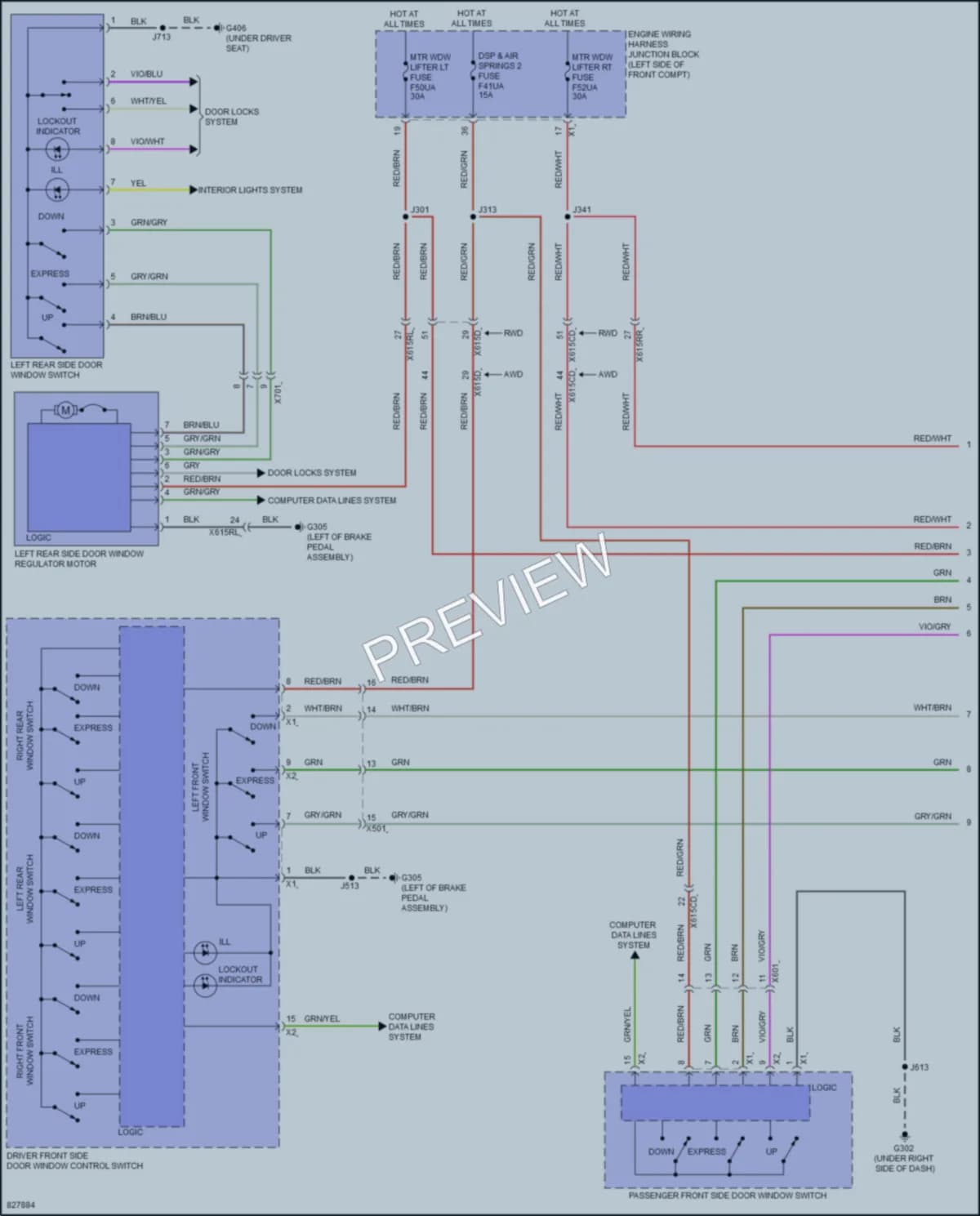 2023 Cadillac Lyriq Power Windows wiring diagram preview
