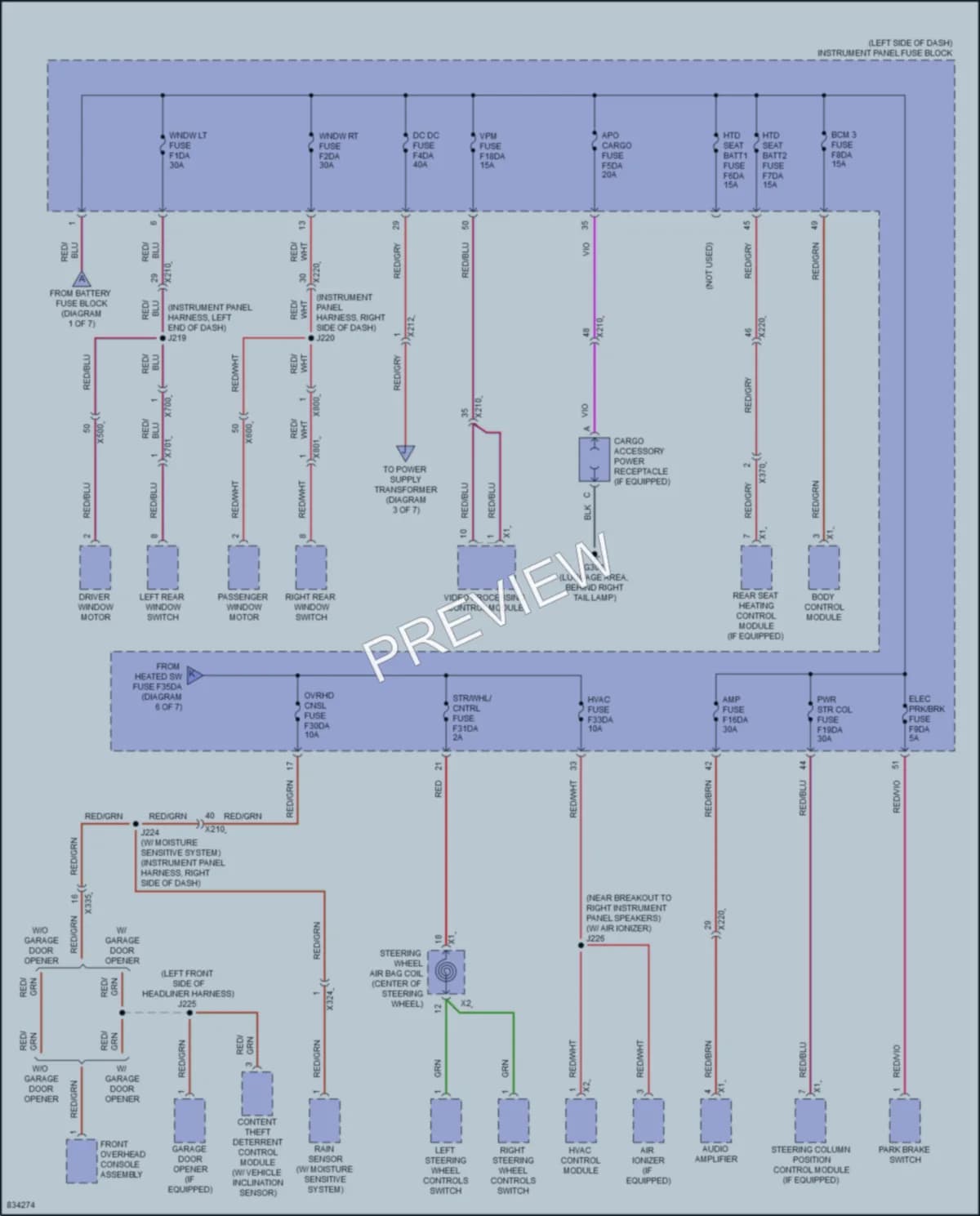 2023 Cadillac XT4 Power Distribution wiring diagram preview