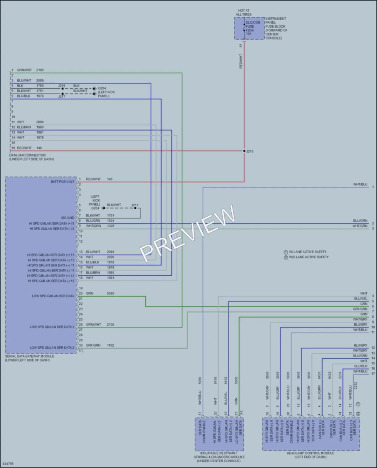 2023 Cadillac XT6 Computer Data Lines wiring diagram preview