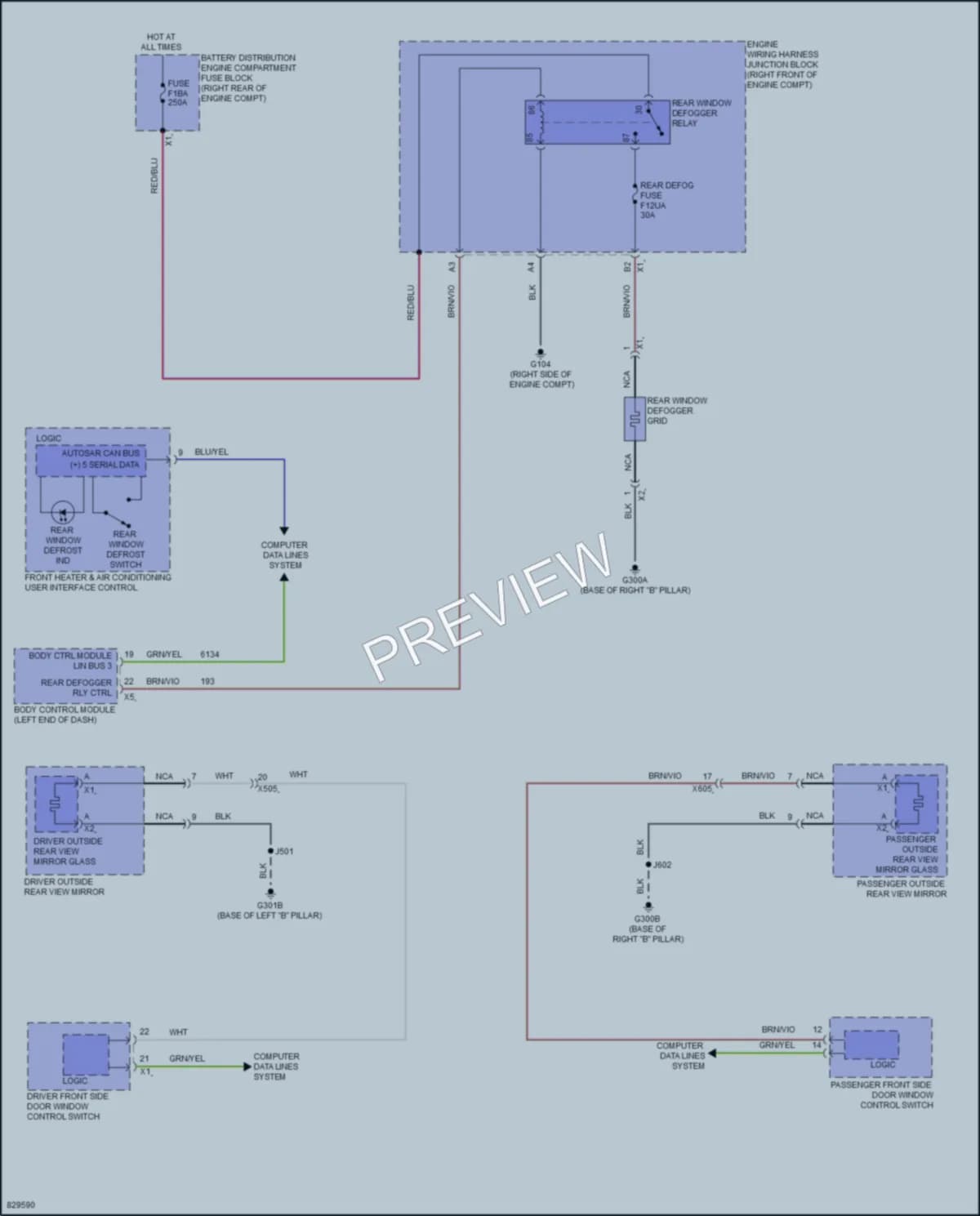 2023 Chevrolet 1500Silverado Defoggers wiring diagram preview