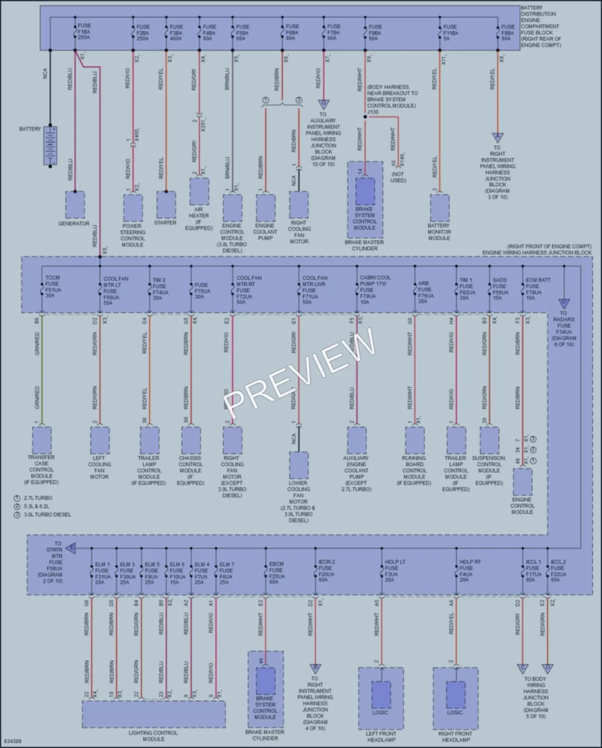 2023 Chevrolet 1500Silverado Power Distribution wiring diagram preview