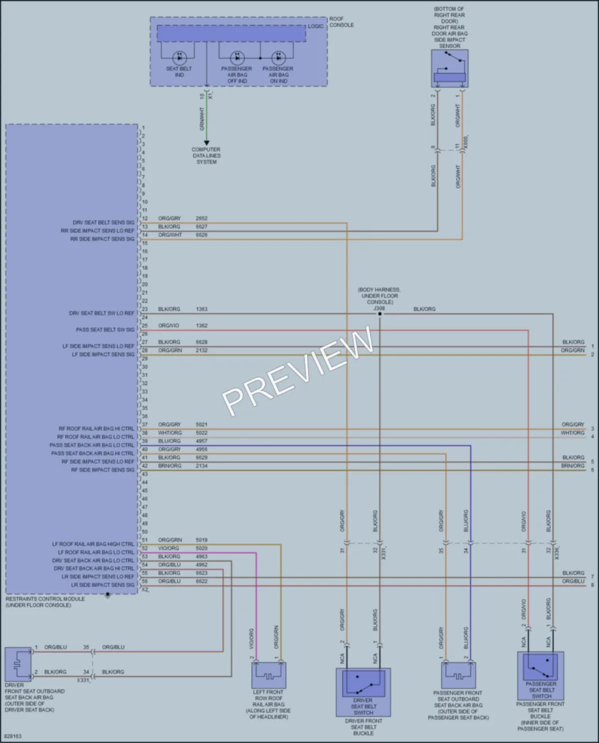 2023 Chevrolet 1500Silverado Supplemental Restraints wiring diagram preview