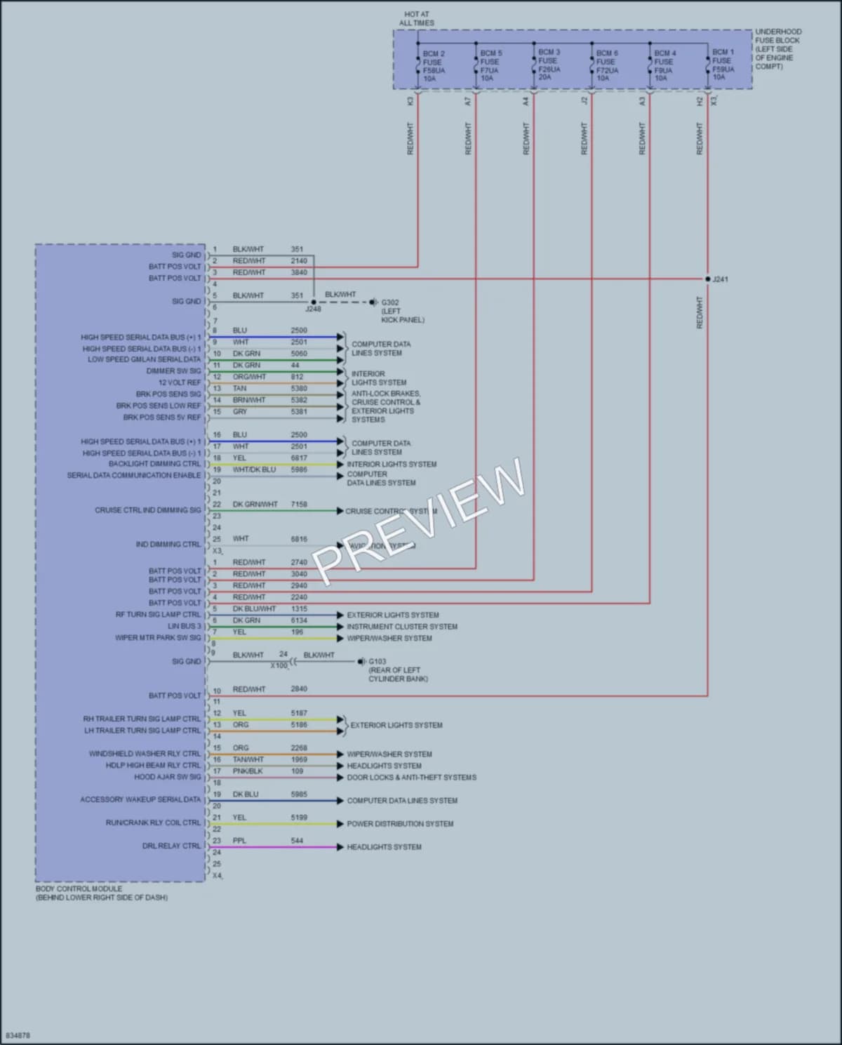 2023 Chevrolet 2500Express Body Control Modules wiring diagram preview