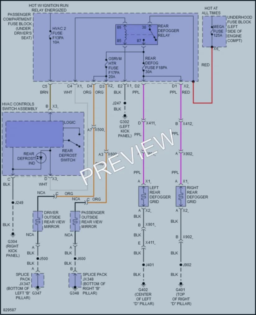 2023 Chevrolet 3500Express Defoggers wiring diagram preview