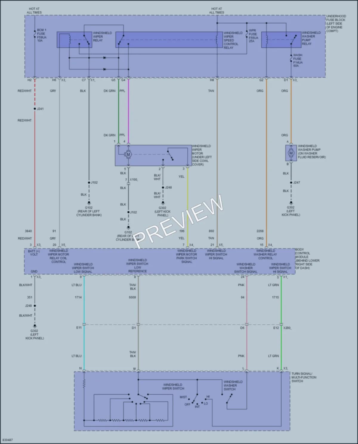 2023 Chevrolet 3500Express Wiper Washer wiring diagram preview