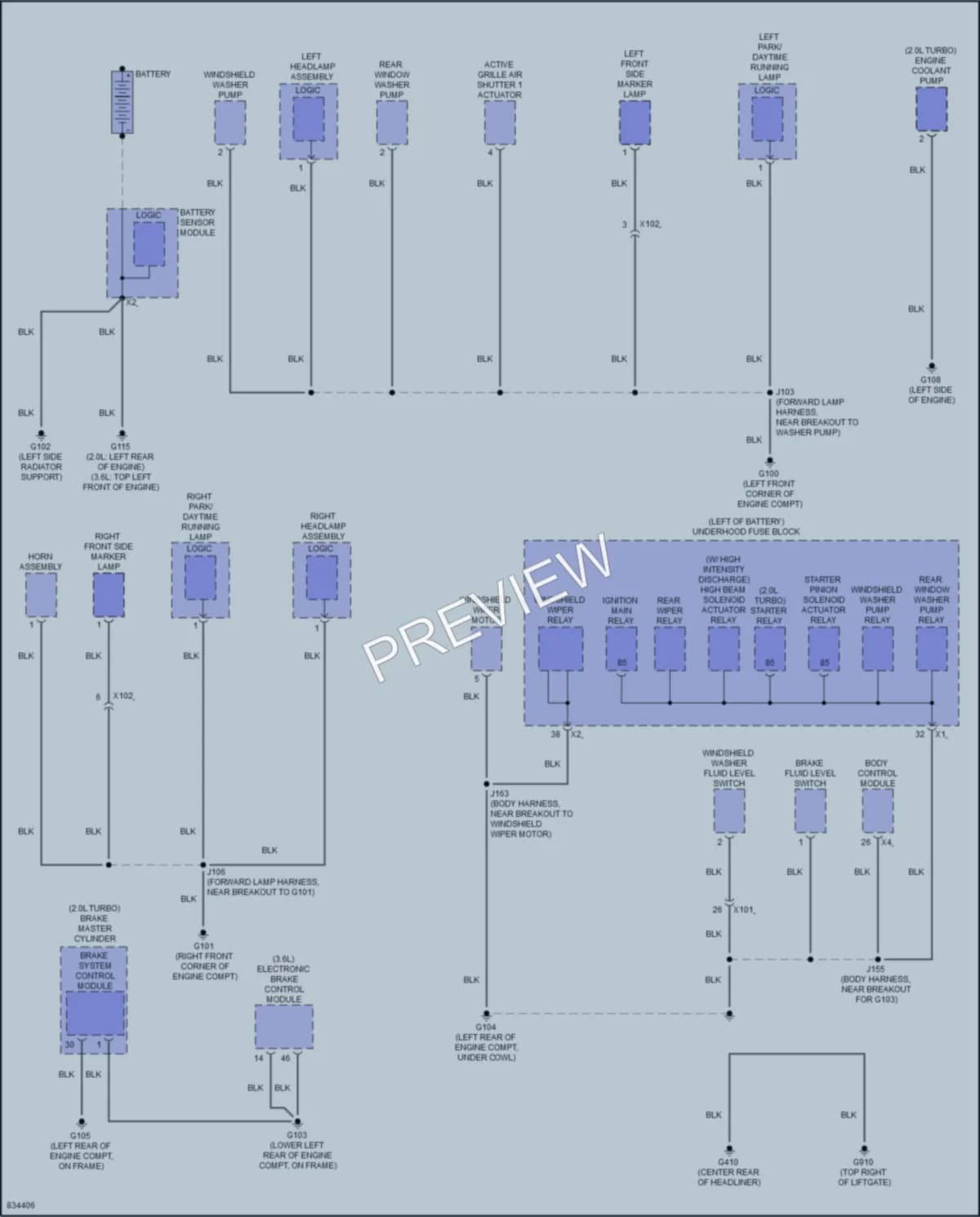 2023 Chevrolet Blazer Ground Distribution wiring diagram preview