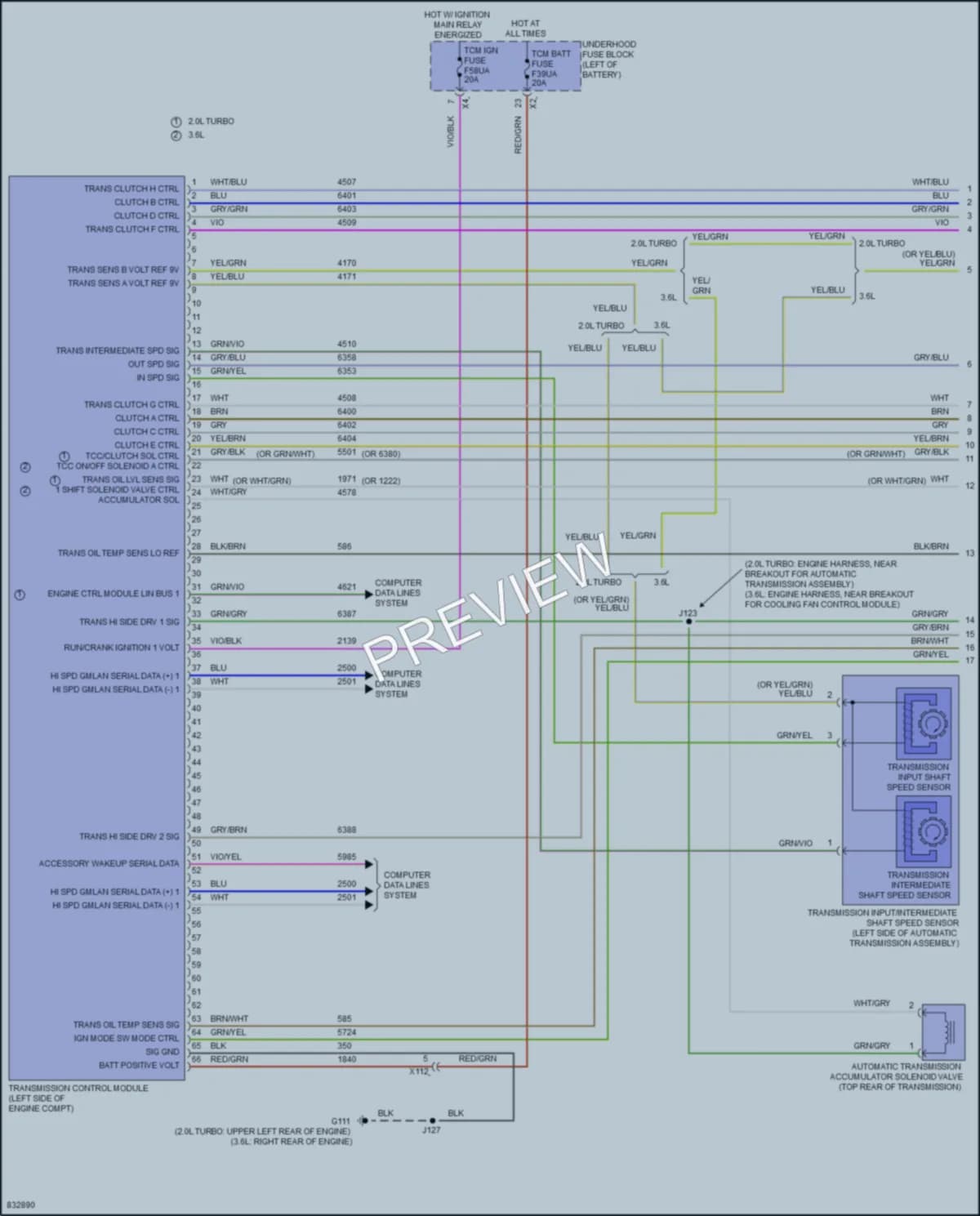 2023 Chevrolet Blazer Transmission wiring diagram preview